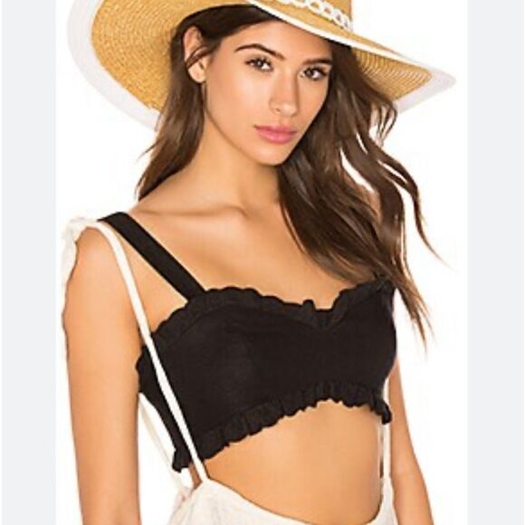 NEW Lovers + Friends Tracy Cropped Top In Black.Size M - Picture 2 of 11